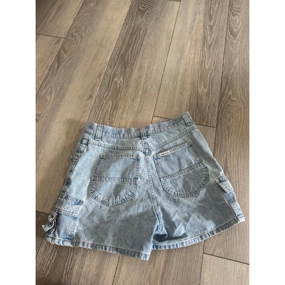 Vintage Lee Light Wash Denim Cargo Shorts | High Rise Utility - Picture 2 of 9